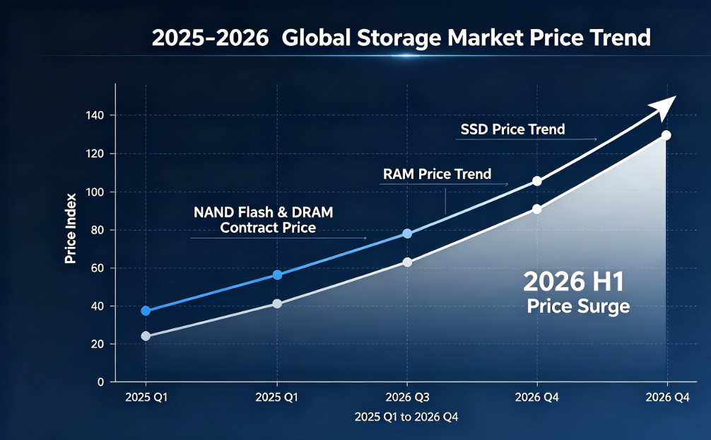 2026 H1 குளோபல் ஸ்டோரேஜ் மார்க்கெட் விலை பகுப்பாய்வு: SSD & RAM விலை உயர்வு, விநியோக இறுக்கம் மற்றும் GUDGA நிலையான விநியோக உத்தி